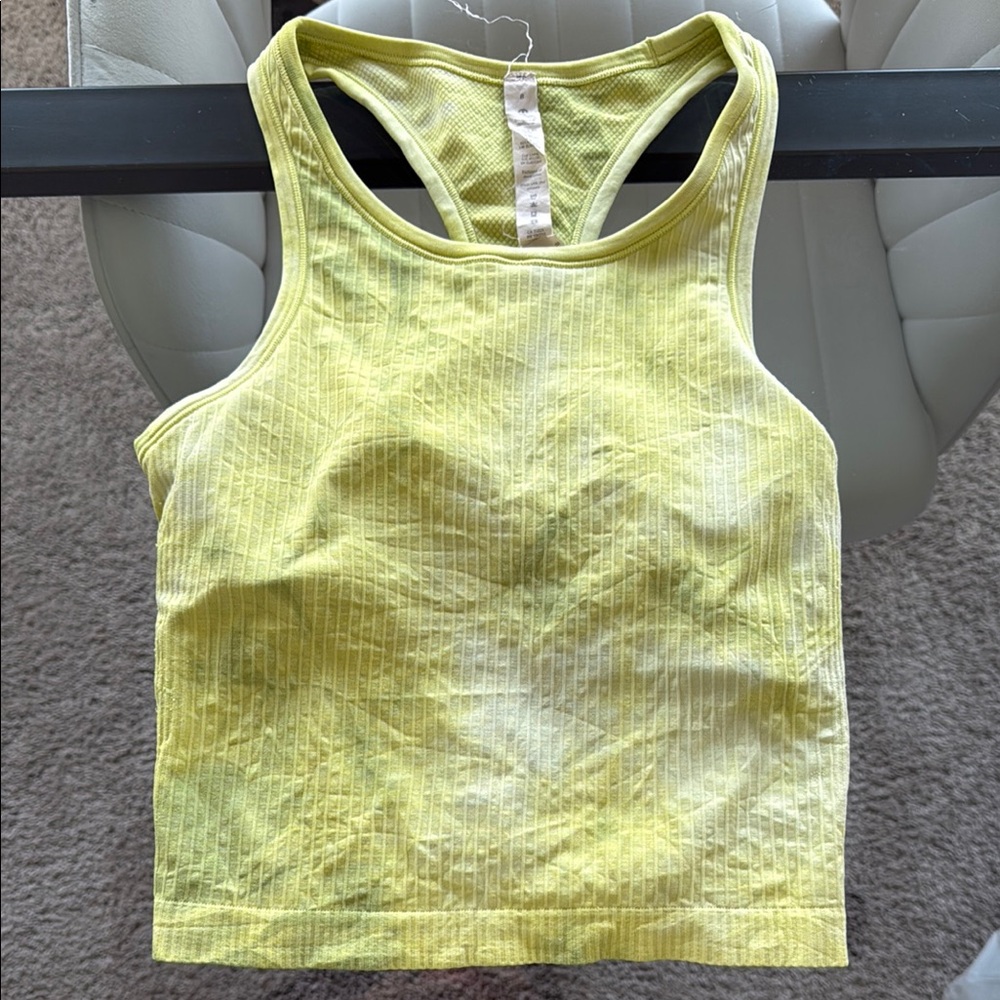Yellow Ribbed Tank Top